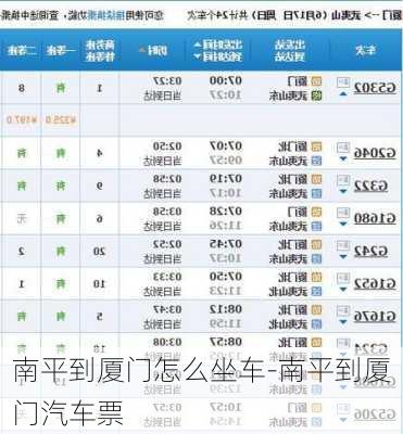 南平到廈門(mén)怎么坐車(chē)-南平到廈門(mén)汽車(chē)票