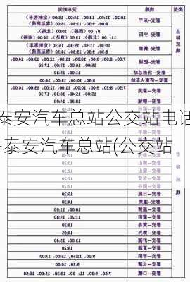 泰安汽車總站公交站電話-泰安汽車總站(公交站)