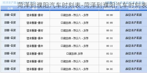 菏澤到濮陽(yáng)汽車時(shí)刻表-菏澤到濮陽(yáng)汽車時(shí)刻表