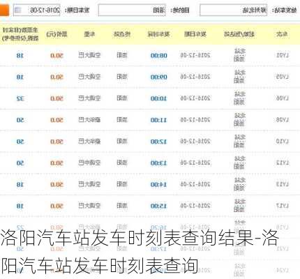 洛陽(yáng)汽車站發(fā)車時(shí)刻表查詢結(jié)果-洛陽(yáng)汽車站發(fā)車時(shí)刻表查詢