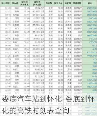 婁底汽車站到懷化-婁底到懷化的高鐵時(shí)刻表查詢