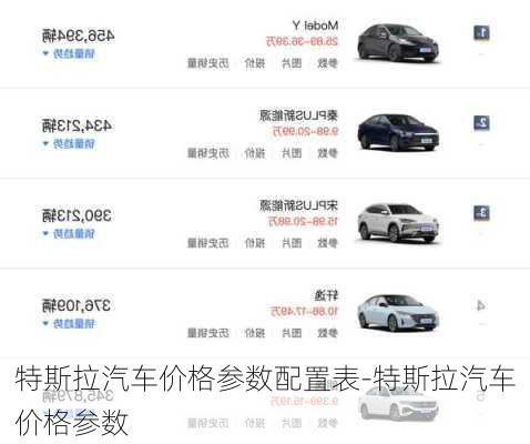 特斯拉汽車價格參數(shù)配置表-特斯拉汽車價格參數(shù)