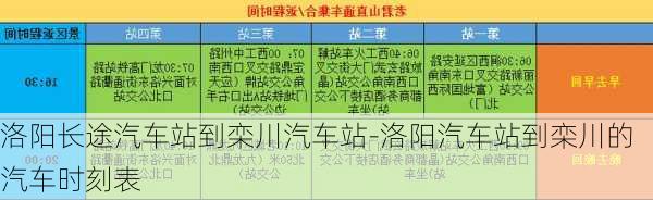 洛陽長途汽車站到欒川汽車站-洛陽汽車站到欒川的汽車時刻表