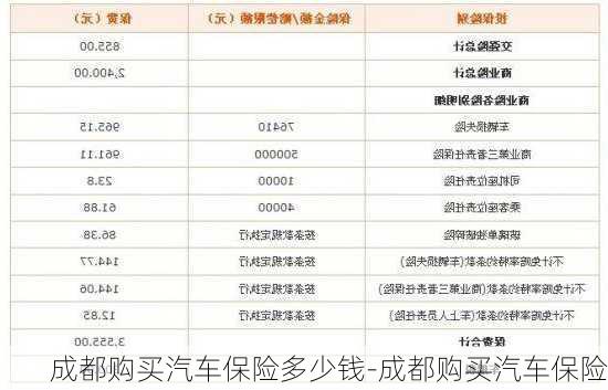 成都購(gòu)買(mǎi)汽車(chē)保險(xiǎn)多少錢(qián)-成都購(gòu)買(mǎi)汽車(chē)保險(xiǎn)