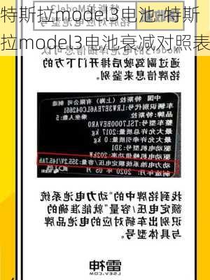 特斯拉model3電池-特斯拉model3電池衰減對照表