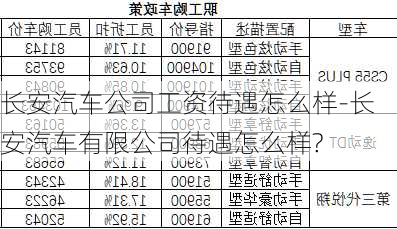 長安汽車公司工資待遇怎么樣-長安汽車有限公司待遇怎么樣?