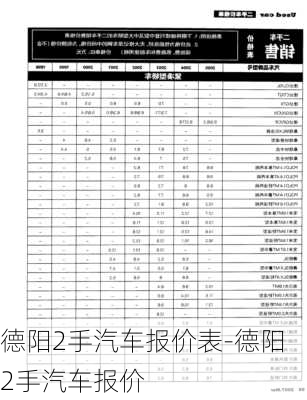 德陽2手汽車報價表-德陽2手汽車報價