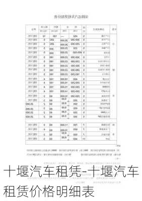 十堰汽車租憑-十堰汽車租賃價(jià)格明細(xì)表