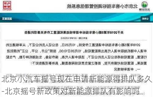 北京小汽車搖號現(xiàn)在申請新能源得排隊多久-北京搖號新政策對新能源排隊有影響嗎