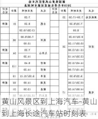 黃山風(fēng)景區(qū)到上海汽車-黃山到上海長(zhǎng)途汽車站時(shí)刻表