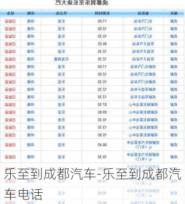 樂至到成都汽車-樂至到成都汽車電話