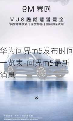 華為問界m5發(fā)布時(shí)間一覽表-問界m5最新消息