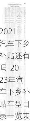 2021汽車下鄉(xiāng)補貼還有嗎-2023年汽車下鄉(xiāng)補貼車型目錄一覽表