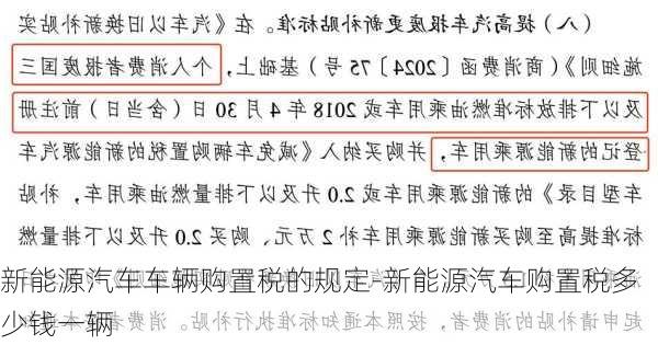 新能源汽車車輛購置稅的規(guī)定-新能源汽車購置稅多少錢一輛