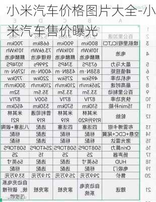 小米汽車價格圖片大全-小米汽車售價曝光