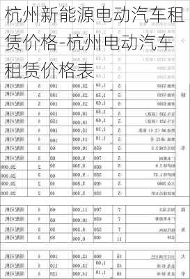 杭州新能源電動汽車租賃價格-杭州電動汽車租賃價格表