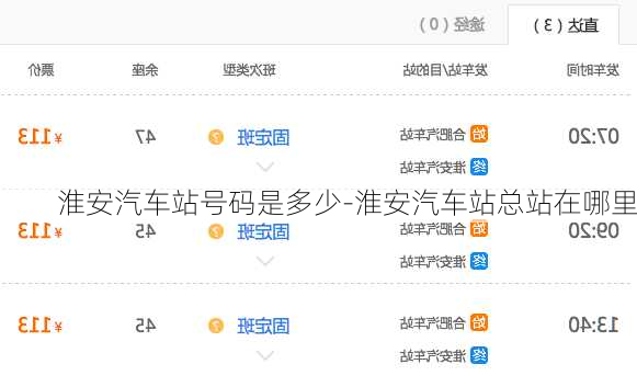 淮安汽車站號(hào)碼是多少-淮安汽車站總站在哪里