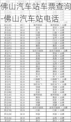 佛山汽車站車票查詢-佛山汽車站電話