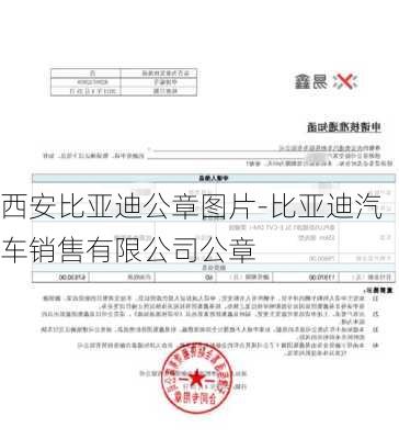 西安比亞迪公章圖片-比亞迪汽車銷售有限公司公章