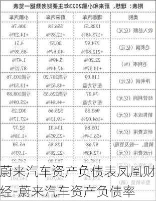 蔚來汽車資產負債表鳳凰財經-蔚來汽車資產負債率