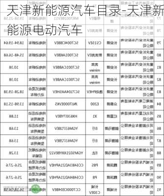 天津新能源汽車目錄-天津新能源電動汽車