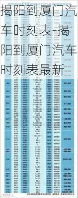 揭陽到廈門汽車時刻表-揭陽到廈門汽車時刻表最新