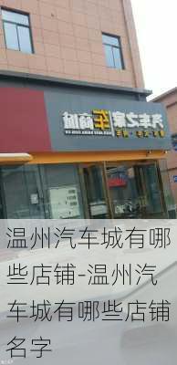 溫州汽車城有哪些店鋪-溫州汽車城有哪些店鋪名字