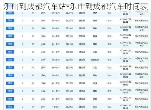 樂(lè)山到成都汽車站-樂(lè)山到成都汽車時(shí)間表