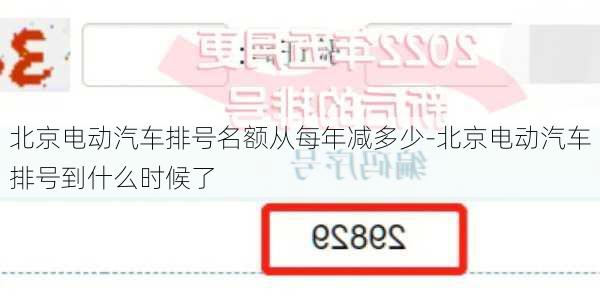 北京電動汽車排號名額從每年減多少-北京電動汽車排號到什么時候了