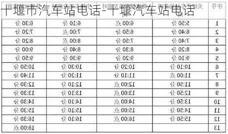 十堰市汽車(chē)站電話-十堰汽車(chē)站電話