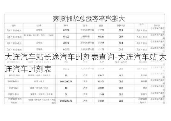 大連汽車站長途汽車時刻表查詢-大連汽車站 大連汽車時刻表