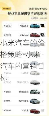 小米汽車的價格策略-小米汽車的營銷目標