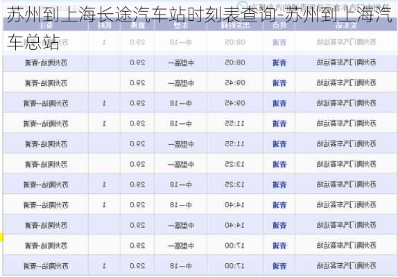 蘇州到上海長途汽車站時(shí)刻表查詢-蘇州到上海汽車總站