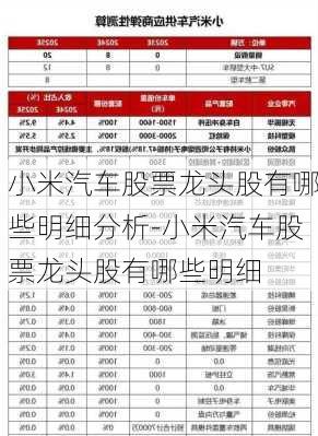 小米汽車股票龍頭股有哪些明細(xì)分析-小米汽車股票龍頭股有哪些明細(xì)