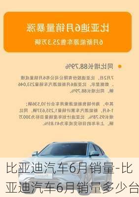 比亞迪汽車6月銷量-比亞迪汽車6月銷量多少臺(tái)