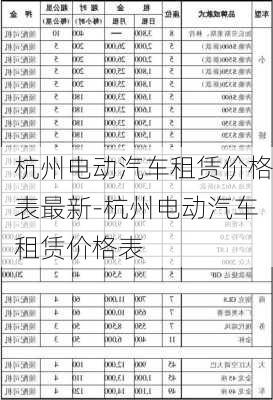 杭州電動汽車租賃價格表最新-杭州電動汽車租賃價格表