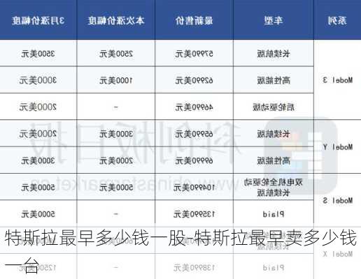 特斯拉最早多少錢(qián)一股-特斯拉最早賣(mài)多少錢(qián)一臺(tái)