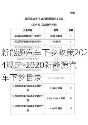 新能源汽車下鄉(xiāng)政策2024規(guī)定-2020新能源汽車下鄉(xiāng)目錄