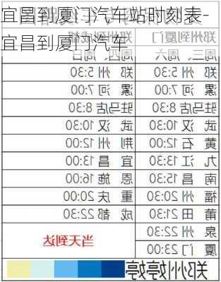 宜昌到廈門汽車站時刻表-宜昌到廈門汽車