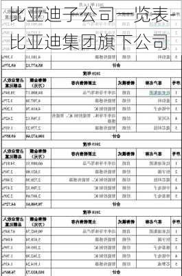 比亞迪子公司一覽表-比亞迪集團(tuán)旗下公司