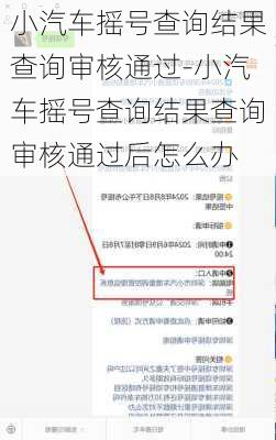 小汽車搖號查詢結(jié)果查詢審核通過-小汽車搖號查詢結(jié)果查詢審核通過后怎么辦
