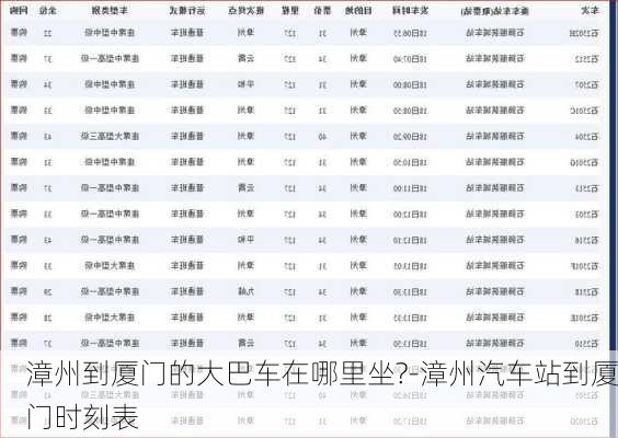 漳州到廈門的大巴車在哪里坐?-漳州汽車站到廈門時(shí)刻表