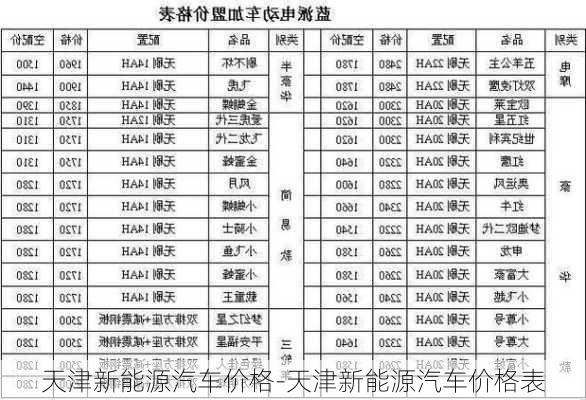 天津新能源汽車價格-天津新能源汽車價格表