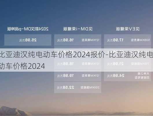 比亞迪漢純電動車價格2024報價-比亞迪漢純電動車價格2024