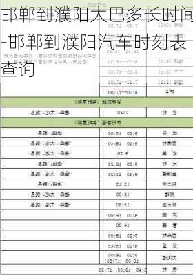 邯鄲到濮陽大巴多長時間-邯鄲到濮陽汽車時刻表查詢