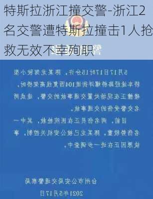 特斯拉浙江撞交警-浙江2名交警遭特斯拉撞擊1人搶救無(wú)效不幸殉職