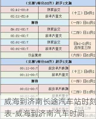 威海到濟南長途汽車站時刻表-威海到濟南汽車時間