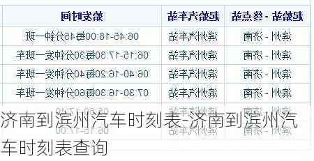 濟南到濱州汽車時刻表-濟南到濱州汽車時刻表查詢