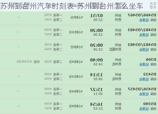 蘇州到臺州汽車時刻表-蘇州到臺州怎么坐車