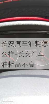 長安汽車油耗怎么樣-長安汽車油耗高不高